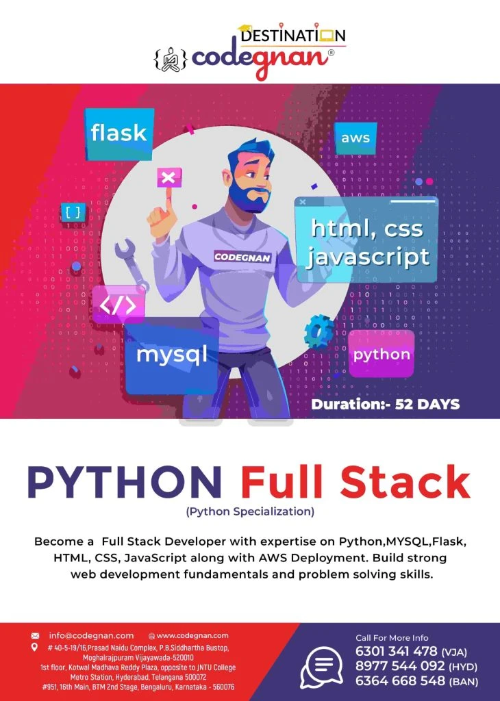 Python full stack course curriculum