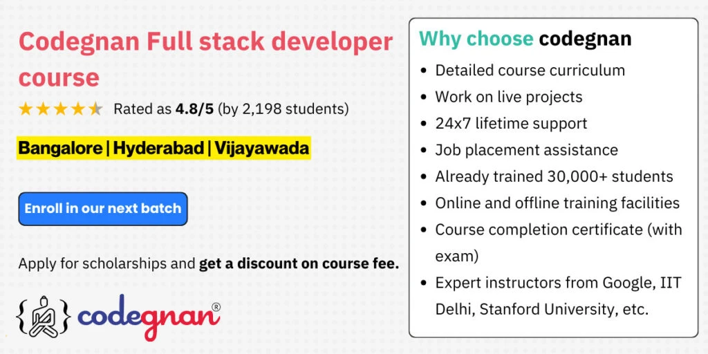 Full Stack Developer Course Fees And Duration (2026)